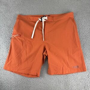 Poler Board Shorts 8" Mens 36 Orange Hybrid Stretch Nylon Swim Hike Outdoor‎